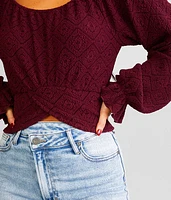 Surplice Jacquard Top