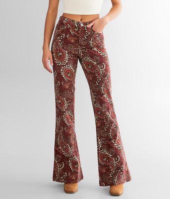 Sterling & Stitch Paisley Corduroy Flare Pant