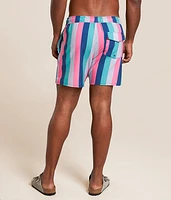 Resort Striped Stretch Swim Trunks