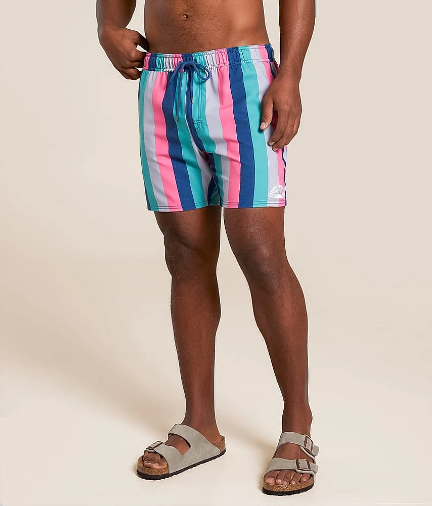 Resort Striped Stretch Swim Trunks