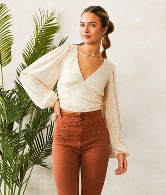 Willow & Root Sequin Cropped Top