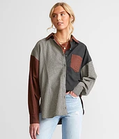 Color Block Plaid Shirt