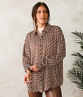 Geo Satin Blouse