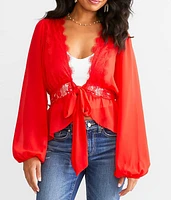 Chiffon Front Tie Top