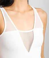 Pieced Mesh Tank Top