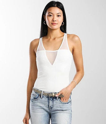 Pieced Mesh Tank Top