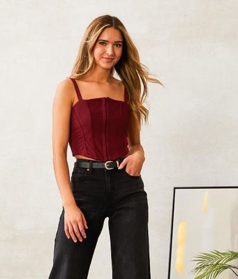 Willow & Root Cropped Corset Tank Top