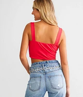 Mesh Corset Cropped Tank Top