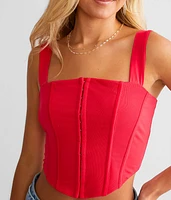 Mesh Corset Cropped Tank Top