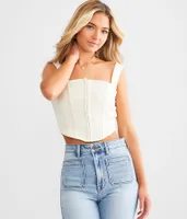 Willow & Root Mesh Corset Cropped Tank Top