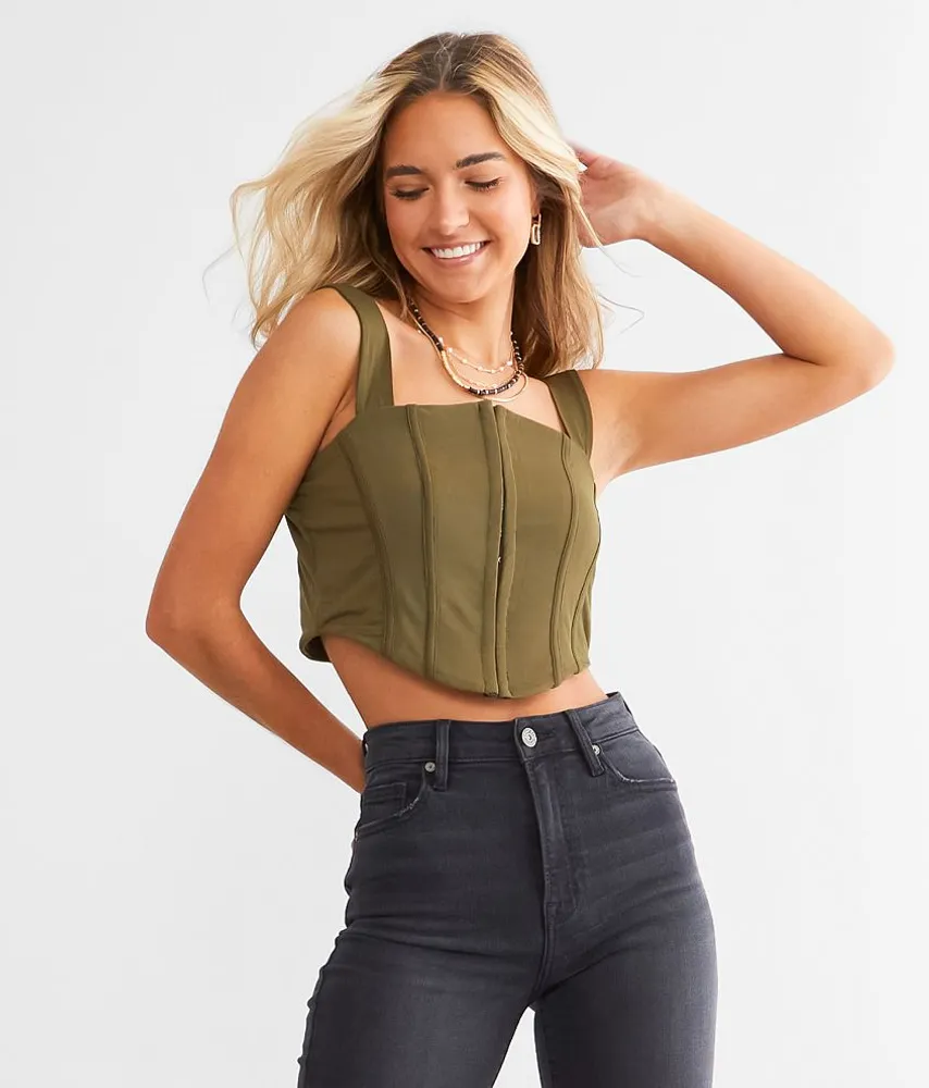 AE Mesh Cropped Corset Top