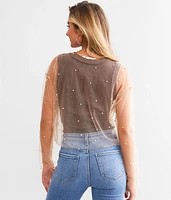 Glitter Mesh Top