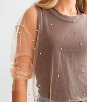 Glitter Mesh Top