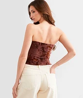 Twisted Velvet Cropped Tube Top