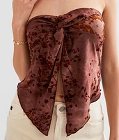 Twisted Velvet Cropped Tube Top