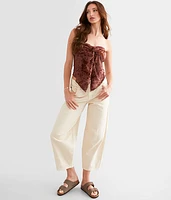Twisted Velvet Cropped Tube Top