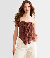 Twisted Velvet Cropped Tube Top