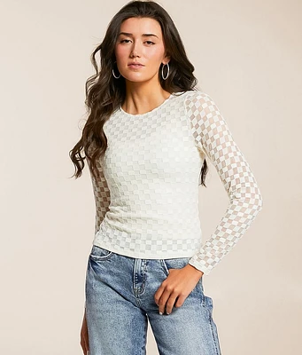 Willow & Root Checkered Mesh Top