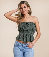 Floral Jacquard Tube Top