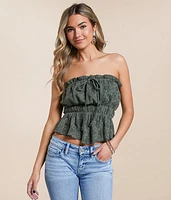 Floral Jacquard Tube Top