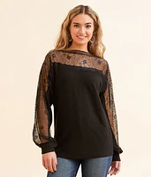 Daytrip Pieced Eyelash Lace Top