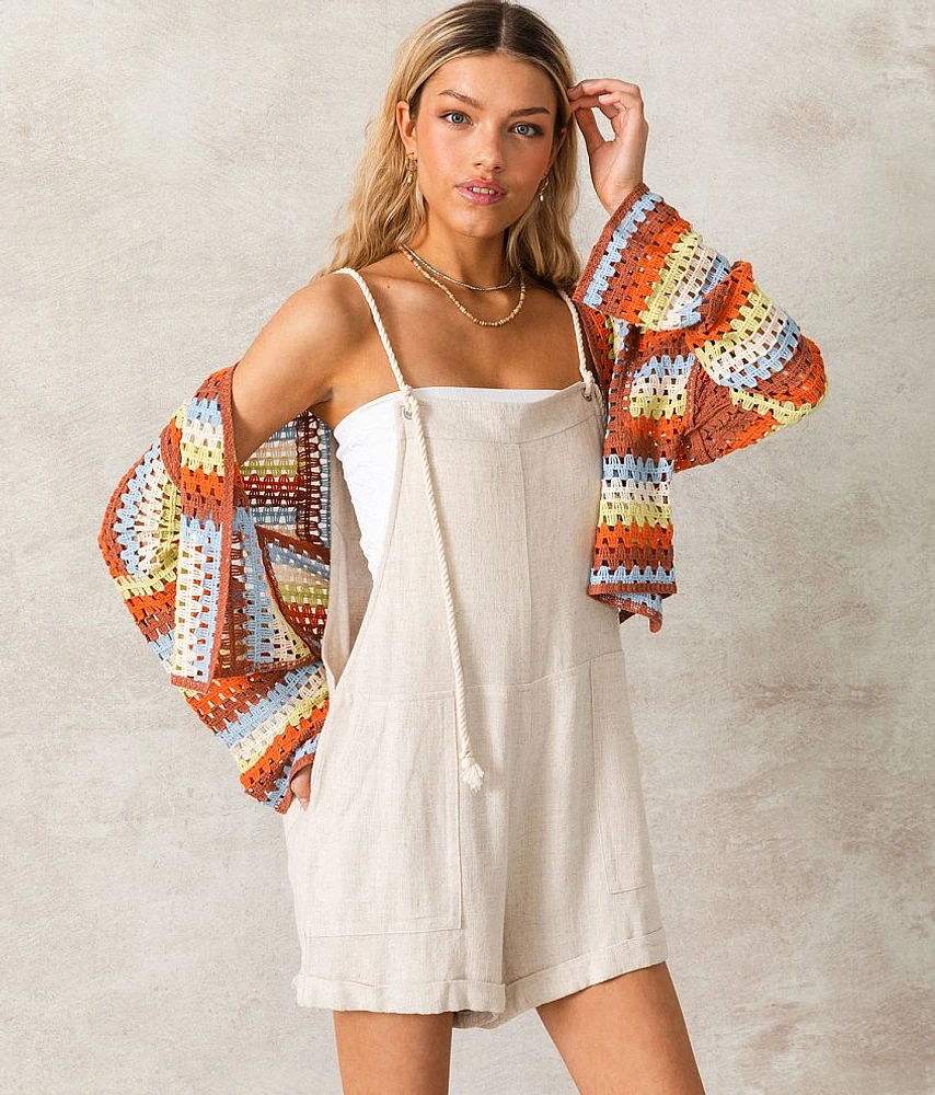 Linen Blend Overall Short