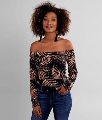 Willow & Root Tropical Off The Shoulder Top