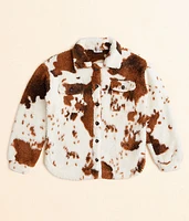 Girls - BKE Cow Print Sherpa Jacket