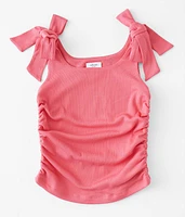 Girls - Willow & Root Bow Strap Ruched Tank Top