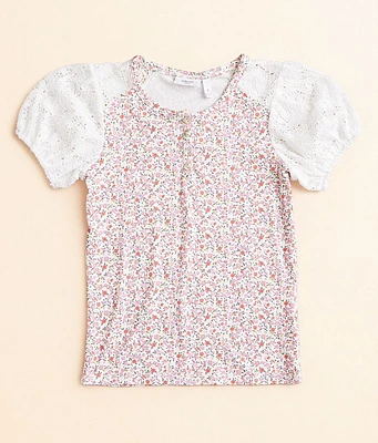 Girls - Willow & Root Floral Henley Top