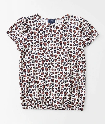 Girls - Daytrip Cheetah Print Heart Top