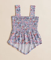 Girls - Floral Smocked Tank Top