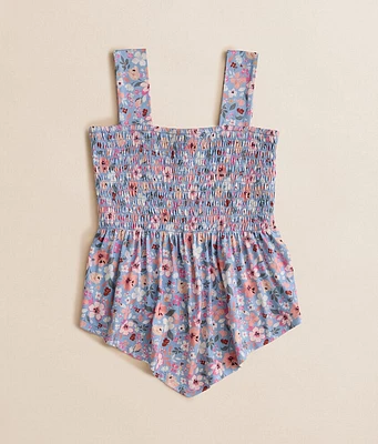 Girls - Floral Smocked Tank Top