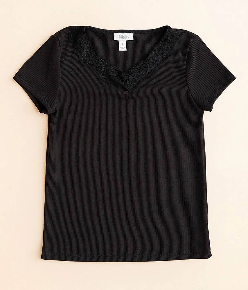 Girls - Willow & Root Lace Trim Top