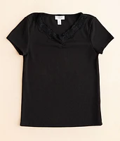 Girls - Willow & Root Lace Trim Top