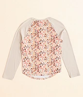 Girls - Ribbed Lace Trim Top