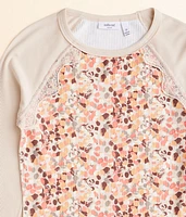 Girls - Ribbed Lace Trim Top