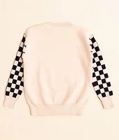 Girls - Checkered Smiley Sweater