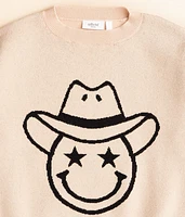 Girls - Checkered Smiley Sweater