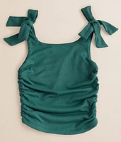 Girls - Ruched Rib Knit Tank Top