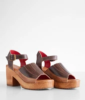 Pieced Leather Heeled Sandal