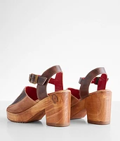 Pieced Leather Heeled Sandal