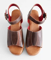 Pieced Leather Heeled Sandal