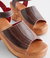 Pieced Leather Heeled Sandal