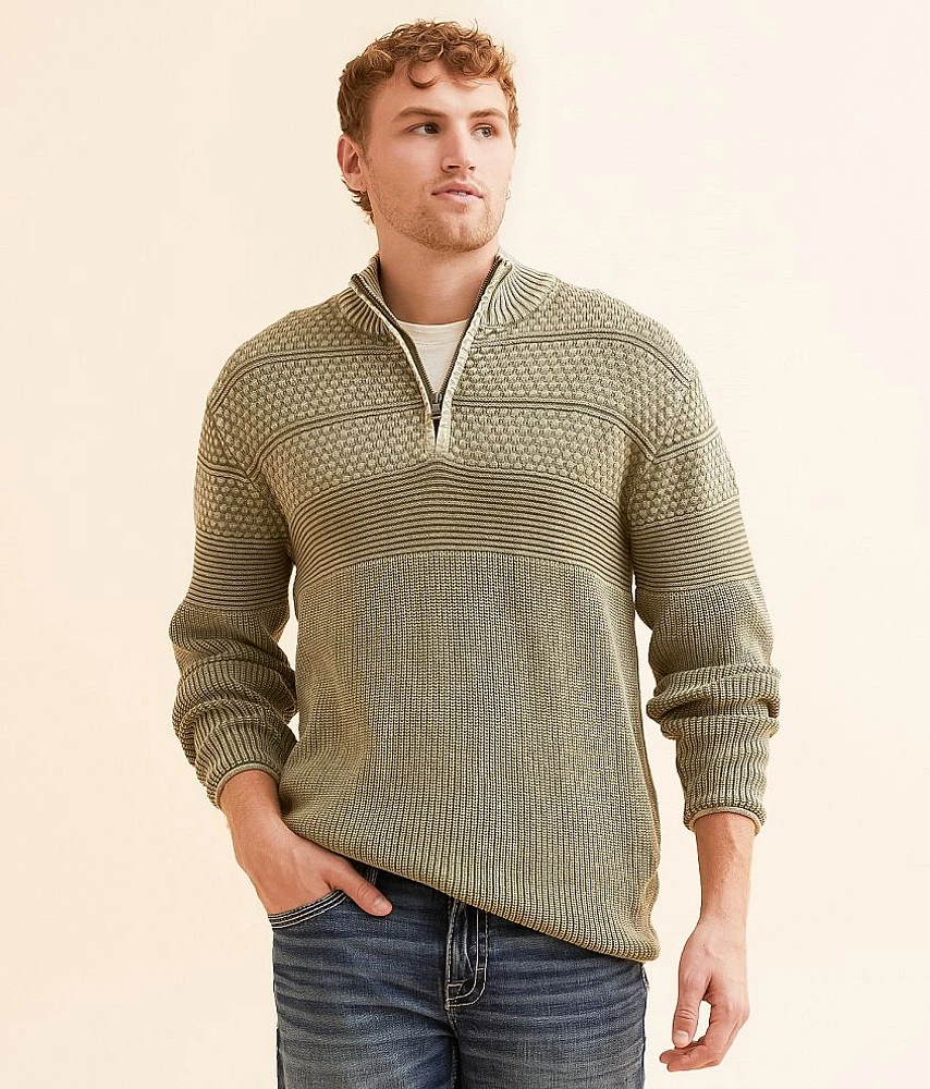 BKE Stonewash Quarter Zip Sweater