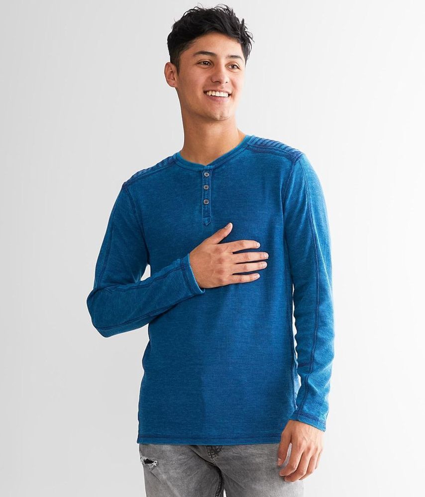 Embroidered Thermal Henley