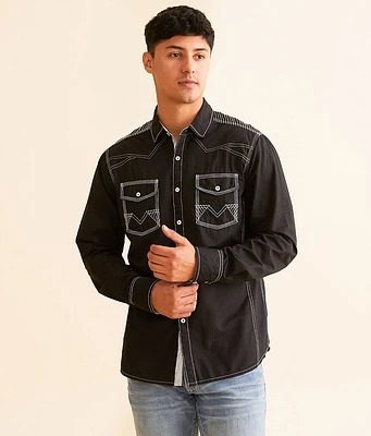 Buckle Black Embroidered Athletic Shirt