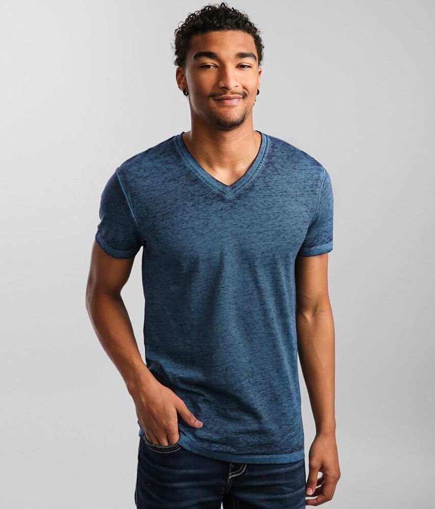 Buckle Black Burnout V-Neck T-Shirt 