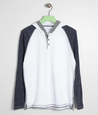 Boys - BKE Raw Edge Thermal Henley Hoodie