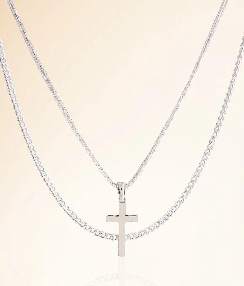 BKE 2 Pack Cross 18" & 20" Necklace Set